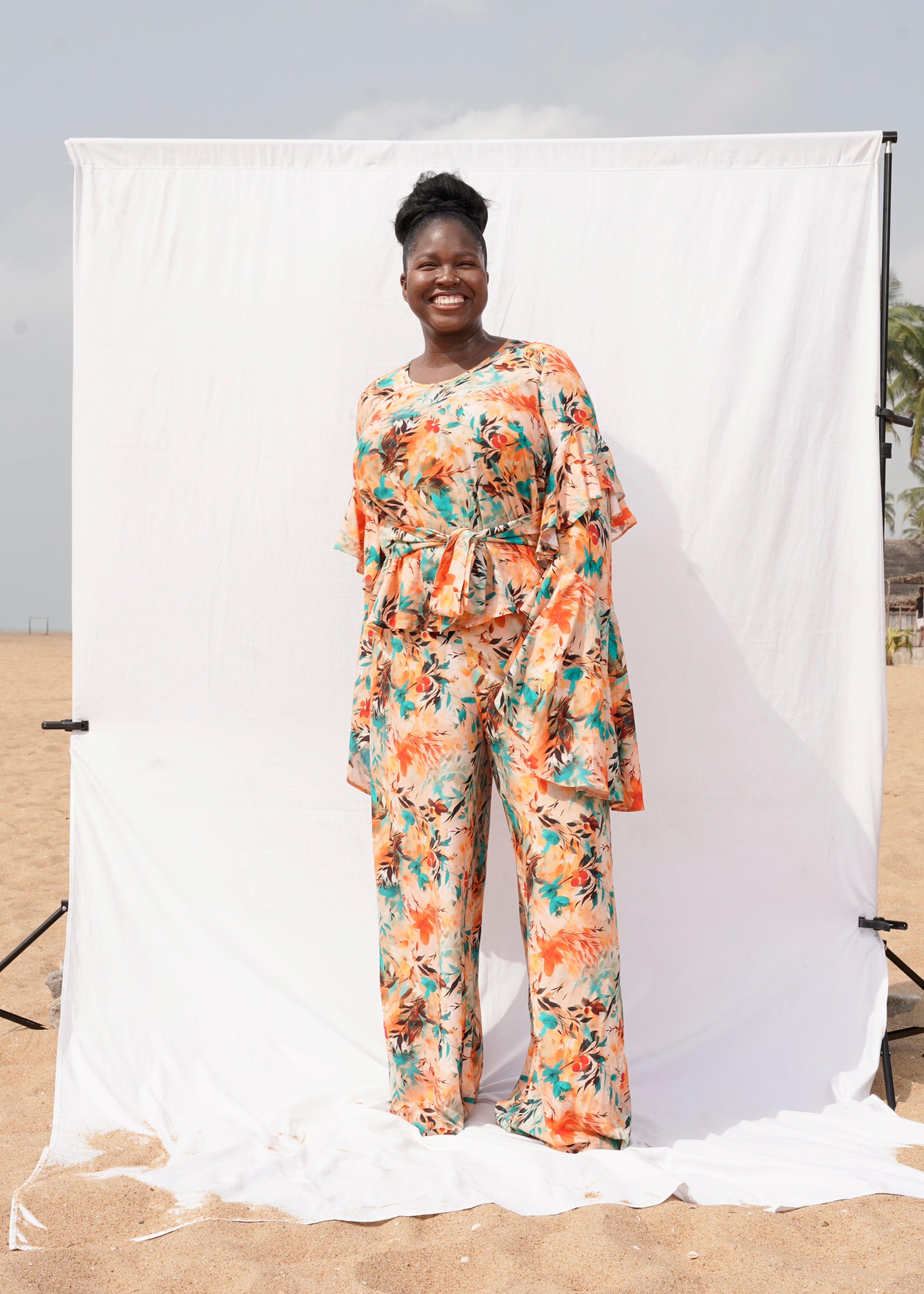 Koko Trousers-Orange Floral Print – KOKOKY